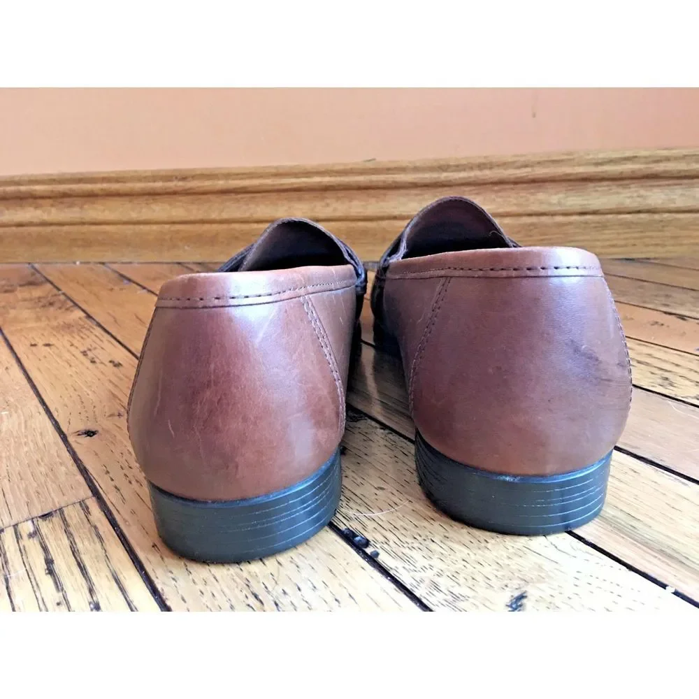 NUNN BUSH Men's Tassel Brown Leather Slip on Loafer Dress Shoes SZ‎ 10M